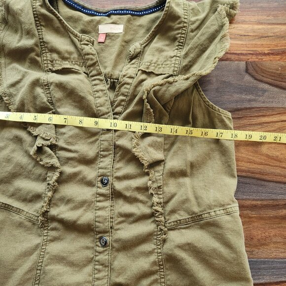 Pilcro Anthropologie Brown Button Down Dress Medium Super Soft Comfortable - Picture 10 of 11